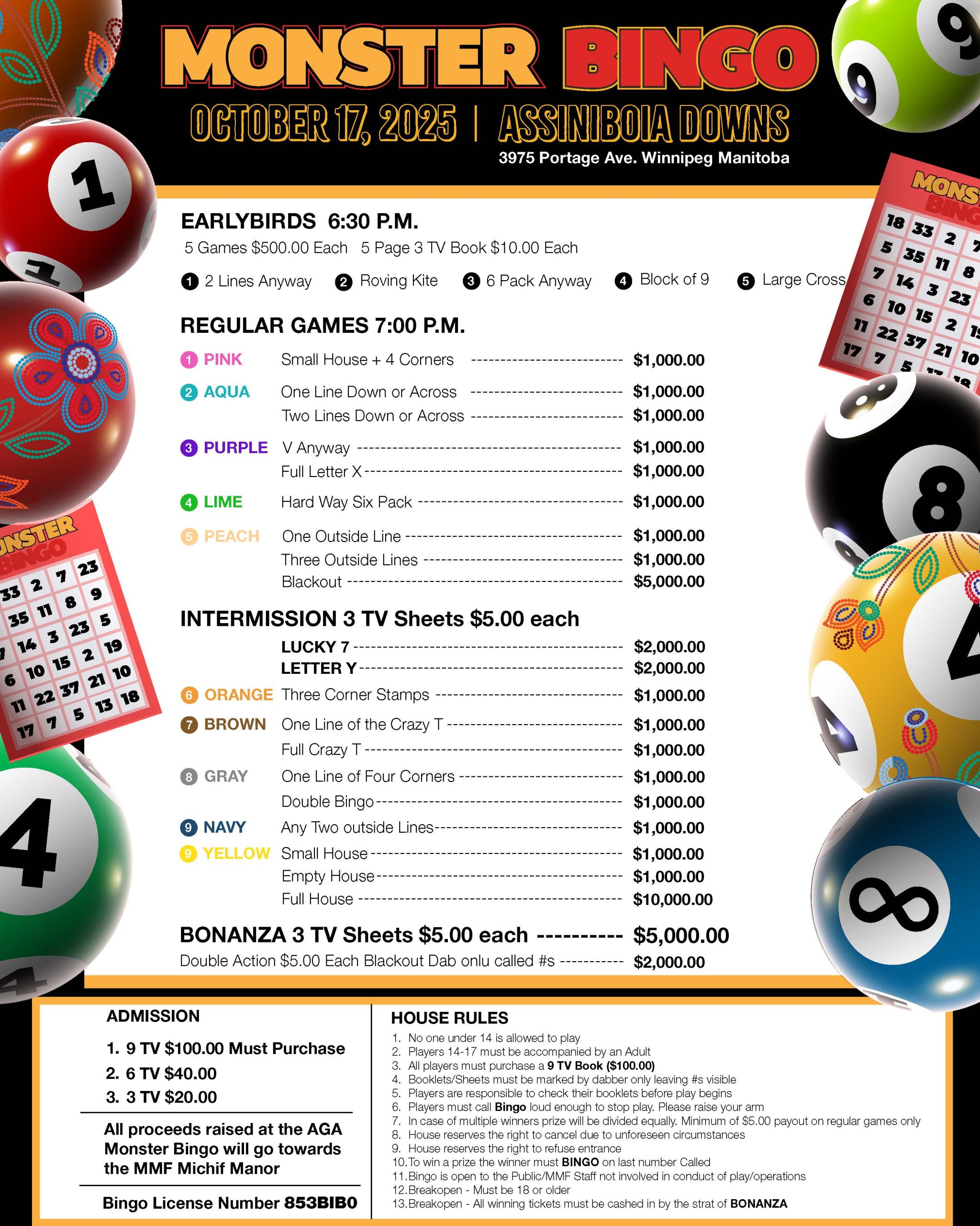 Monster Bingo Agenda - 2025